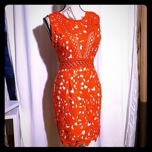 Soieblu Crochet Dress in Orange